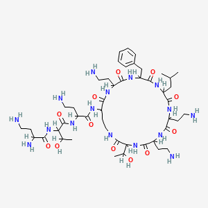 N-[4-amino-1-oxo-1-[[6,9,18-tris(2-aminoethyl)-15-benzyl-3-(1-hydroxyethyl)-12-(2-methylpropyl)-2,5,8,11,14,17,20-heptaoxo-1,4,7,10,13,16,19-heptazacyclotricos-21-yl]amino]butan-2-yl]-2-(2,4-diaminobutanoylamino)-3-hydroxybutanamide