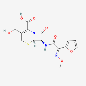 molecular formula C15H15N3O7S B1670103 Descarbamoyl Cefuroxime CAS No. 56271-94-4
