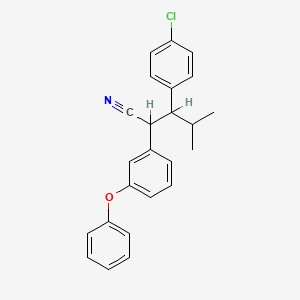 molecular formula C24H22ClNO B1670106 2-(3-Phenoxyphenyl)-3-(4-chlorophenyl)-4-methylpentanenitrile CAS No. 66753-10-4