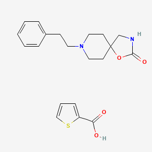 molecular formula C20H23N2O4S- B1670114 8-(2-Phenylethyl)-1-oxadiazaspiro(4,5)decan-2-one-2-thiophenecarboxylate CAS No. 76652-72-7