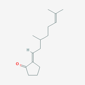 molecular formula C15H24O B1670124 Cyclopentanone, 2-(3,7-dimethyl-6-octenylidene)-, (E)- CAS No. 74016-19-6