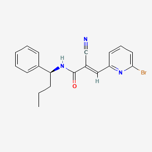 molecular formula C19H18BrN3O B1670191 (S,E)-3-(6-bromopyridin-2-yl)-2-cyano-N-(1-phenylbutyl)acrylamide CAS No. 856243-80-6
