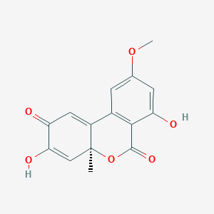 B1670195 6H-Dibenzo(b,d)pyran-2,6(4ah)-dione, 3,7-dihydroxy-9-methoxy-4a-methyl-, (4aS)- CAS No. 31186-13-7