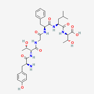 B1670227 Tyrosyl-threonyl-glycyl-phenylalanyl-leucyl-threonine CAS No. 85286-38-0