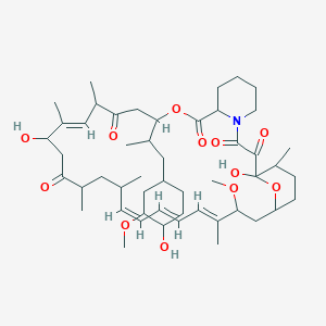 molecular formula C50H77NO12 B1670236 (16E,24E,26E,28E)-1,18-dihydroxy-12-[1-(4-hydroxy-3-methoxycyclohexyl)propan-2-yl]-30-methoxy-15,17,21,23,29,35-hexamethyl-11,36-dioxa-4-azatricyclo[30.3.1.04,9]hexatriaconta-16,24,26,28-tetraene-2,3,10,14,20-pentone CAS No. 83482-58-0