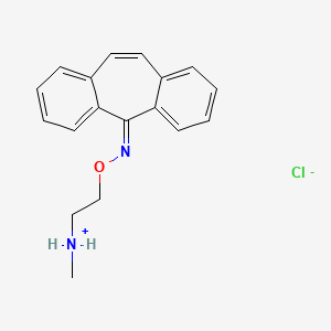 molecular formula C18H19ClN2O B1670265 5H-Dibenzo[a,d]cyclohepten-5-one O-[2-(methylamino)ethyl]oxime monohydrochloride CAS No. 18059-99-9