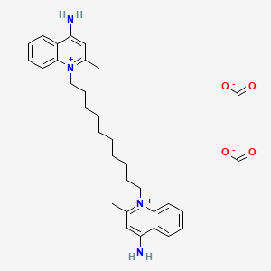 molecular formula C32H43N4O2+ B1670269 1-[10-(4-Amino-2-methylquinolin-1-ium-1-yl)decyl]-2-methylquinolin-1-ium-4-amine;acetate CAS No. 4028-98-2