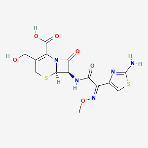 molecular formula C14H15N5O6S2 B1670277 Desacetylcefotaxime CAS No. 66340-28-1
