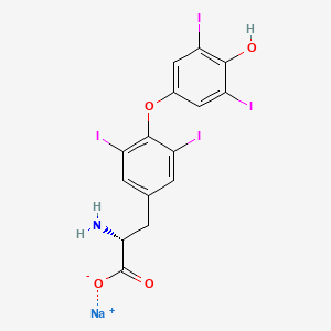 molecular formula C15H11I4NNaO4 B1670359 D-Thyroxine sodium salt CAS No. 137-53-1