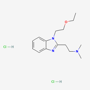 molecular formula C15H25Cl2N3O B1670362 2-(1-(2-ethoxyethyl)-1H-benzo[d]imidazol-2-yl)-N,N-dimethylethan-1-amine dihydrochloride CAS No. 160665-99-6
