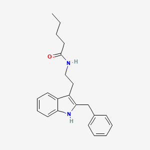 molecular formula C22H26N2O B1670366 N-[2-(2-benzyl-1H-indol-3-yl)ethyl]pentanamide CAS No. 343263-95-6