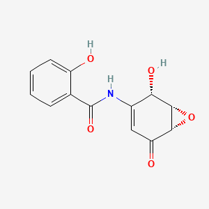 molecular formula C13H11NO5 B1670370 (-)-DHMEQ CAS No. 287194-40-5