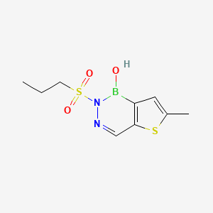 molecular formula C9H13BN2O3S2 B1670401 6-Methyl-2(propane-1-sulfonyl)-2H-thieno[3,2-D][1,2,3]diazaborinin-1-OL CAS No. 22959-81-5