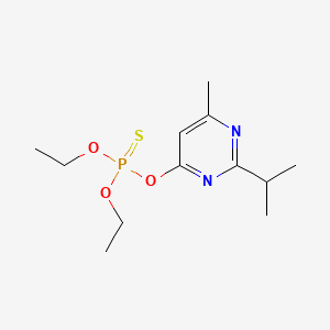 molecular formula C12H21N2O3PS<br>C12H21N2O3PS<br>(CH3)2CHC4N2H(CH3)OPS(OC2H5)2 B1670403 Diazinon CAS No. 333-41-5