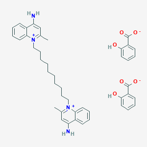 molecular formula C37H45N4O3+ B1670451 1-[10-(4-amino-2-methylquinolin-1-ium-1-yl)decyl]-2-methylquinolin-1-ium-4-amine;2-carboxyphenolate CAS No. 16022-70-1