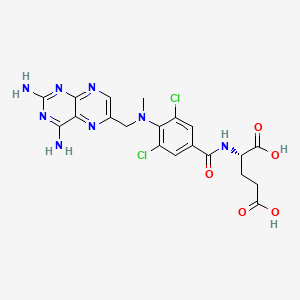 molecular formula C20H20Cl2N8O5 B1670466 2-[[3,5-dichloro-4-[(2,4-diaminopteridin-6-yl)methyl-methylamino]benzoyl]amino]pentanedioic acid CAS No. 528-74-5