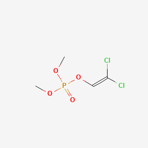 molecular formula C4H7Cl2O4P<br>C4H7Cl2O4P<br>CCl2=CHOPO(OCH3)2 B1670471 Dichlorvos CAS No. 62-73-7