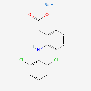 molecular formula C14H11Cl2NNaO2+ B1670476 Diclofenac sodium CAS No. 15307-79-6