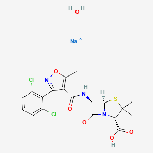 molecular formula C19H18Cl2N3NaO6S B1670481 单水合二氯西林钠 CAS No. 13412-64-1