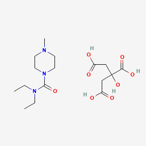 molecular formula C10H21N3O.C6H8O7<br>C16H29N3O8 B1670529 Diethylcarbamazine Citrate CAS No. 1642-54-2