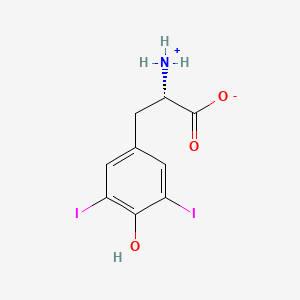 molecular formula C9H9I2NO3 B1670622 2-Amino-3-(4-hydroxy-3,5-diiodophenyl)propanoic acid CAS No. 66-02-4