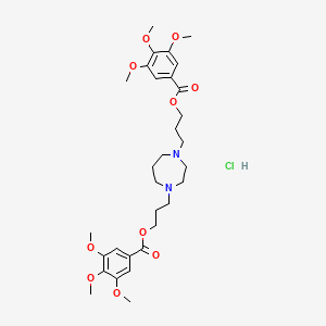 molecular formula C31H45ClN2O10 B1670638 3-[4-[3-(3,4,5-Trimethoxybenzoyl)oxypropyl]-1,4-diazepan-1-yl]propyl 3,4,5-trimethoxybenzoate;hydrochloride CAS No. 20153-98-4