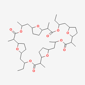 molecular formula C42H68O12 B1670684 (1S,2R,5R,7R,10S,11S,14S,16S,19S,20R,23R,25R,28S,29S,32S,34S)-5,23-diethyl-2,11,14,20,29,32-hexamethyl-4,13,22,31,37,38,39,40-octaoxapentacyclo[32.2.1.17,10.116,19.125,28]tetracontane-3,12,21,30-tetrone CAS No. 20261-85-2