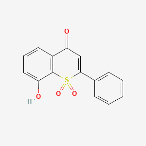molecular formula C15H10O4S B1670773 8-Hydroxy-1,1-dioxo-2-phenylthiochromen-4-one CAS No. 96156-26-2