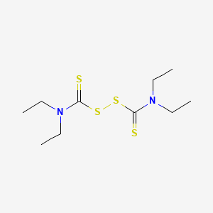 molecular formula C10H20N2S4<br>((C2H5)2NCS)2S2<br>C10H20N2S4 B1670777 Disulfiram CAS No. 97-77-8