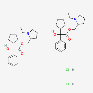 molecular formula C40H60Cl2N2O6 B1670786 1-Ethyl-3-piperidyl alpha-cyclopentyl-alpha-phenylglycolate hydrochloride CAS No. 8015-54-1