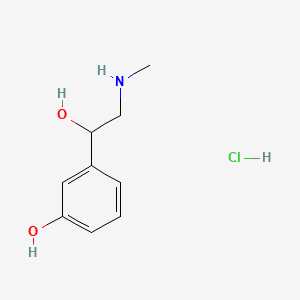 molecular formula C9H14ClNO2 B1670813 (R)-(-)-Phenylephrine HCl CAS No. 154-86-9