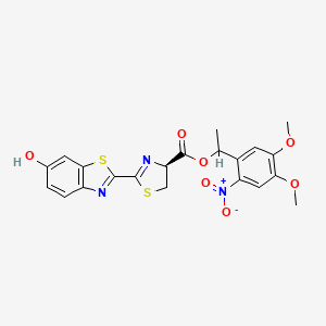 molecular formula C21H19N3O7S2 B1670816 D-Luciferin 1-(4,5-dimethoxy-2-nitrophenyl) ethyl ester CAS No. 223920-67-0
