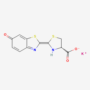 molecular formula C11H7KN2O3S2 B1670817 Potassium (S)-2-(6-hydroxybenzo[d]thiazol-2-yl)-4,5-dihydrothiazole-4-carboxylate CAS No. 115144-35-9