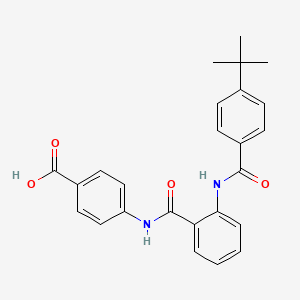 molecular formula C25H24N2O4 B1670820 4-({2-[(4-Tert-butylbenzoyl)amino]benzoyl}amino)benzoic acid CAS No. 832119-34-3