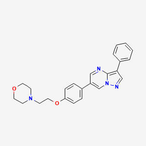 molecular formula C24H24N4O2 B1670826 4-[2-[4-(3-Phenylpyrazolo[1,5-a]pyrimidin-6-yl)phenoxy]ethyl]morpholine CAS No. 515880-75-8