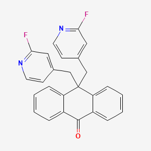 molecular formula C26H18F2N2O B1670832 10,10-Bis((2-fluoropyridin-4-yl)methyl)anthracen-9(10H)-one CAS No. 160588-45-4
