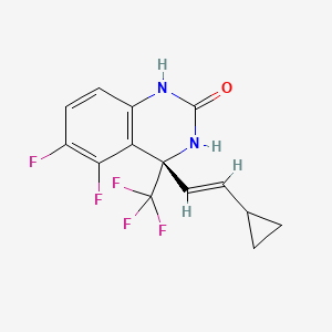 molecular formula C14H11F5N2O B1670916 (4S)-4-(2-Cyclopropyl-vinyl)-5,6-difluoro-4-trifluoromethyl-3,4-dihydro-1H-quinazolin-2-one CAS No. 214287-98-6