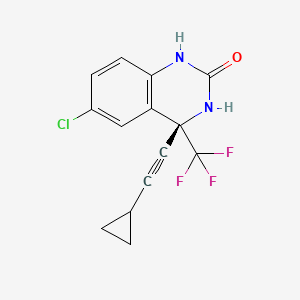molecular formula C14H10ClF3N2O B1670919 (4S)-6-Chloro-4-cyclopropylethynyl-4-trifluoromethyl-3,4-dihydro-1H-quinazolin-2-one CAS No. 214287-88-4