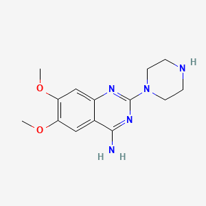 molecular formula C14H19N5O2 B1670927 6,7-Dimethoxy-2-(piperazin-1-yl)quinazolin-4-amine CAS No. 60547-97-9