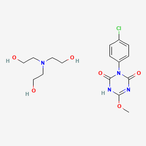 molecular formula C16H23ClN4O6 B1670930 2-[bis(2-hydroxyethyl)amino]ethanol;3-(4-chlorophenyl)-6-methoxy-1H-1,3,5-triazine-2,4-dione CAS No. 60575-85-1