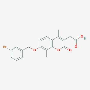 molecular formula C20H17BrO5 B1670938 {7-[(3-bromobenzyl)oxy]-4,8-dimethyl-2-oxo-2H-chromen-3-yl}acetic acid CAS No. 858747-13-4