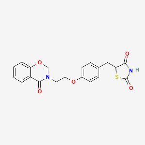 molecular formula C20H18N2O5S B1670943 5-[[4-[2-(4-oxo-2H-1,3-benzoxazin-3-yl)ethoxy]phenyl]methyl]-1,3-thiazolidine-2,4-dione CAS No. 194713-46-7