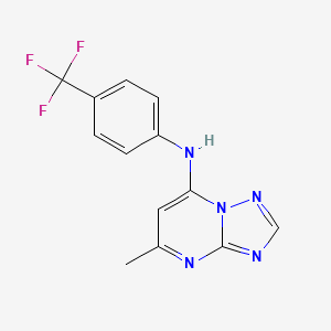 molecular formula C13H10F3N5 B1670969 5-methyl-N-[4-(trifluoromethyl)phenyl][1,2,4]triazolo[1,5-a]pyrimidin-7-amine CAS No. 898743-92-5