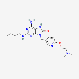 molecular formula C19H28N8O2 B1670972 6-氨基-2-(丁氨基)-9-[[6-[2-(二甲氨基)乙氧基]-3-吡啶基]甲基]-7,9-二氢-8H-嘌呤-8-酮 CAS No. 1059070-10-8