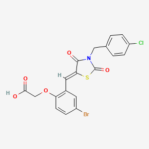 molecular formula C19H13BrClNO5S B1670976 (4-bromo-2-{(Z)-[3-(4-chlorobenzyl)-2,4-dioxo-1,3-thiazolidin-5-ylidene]methyl}phenoxy)acetic acid CAS No. 428497-71-6