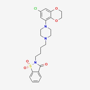 B1670982 1,2-Benzisothiazol-3(2H)-one, 2-(4-(4-(7-chloro-2,3-dihydro-1,4-benzodioxin-5-yl)-1-piperazinyl)butyl)-, 1,1-dioxide CAS No. 161611-99-0