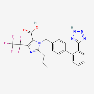 B1670991 2-Propyl-4-pentafluoroethyl-1-((2'-(1H-tetrazol-5-yl)biphenyl-4-yl)methyl)imidazole-5-carboxylic acid CAS No. 124750-95-4