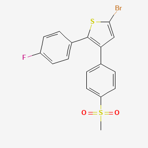 molecular formula C17H12BrFO2S2 B1670992 5-Bromo-2-(4-fluorophenyl)-3-(4-methylsulfonylphenyl)thiophene CAS No. 88149-94-4