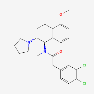 molecular formula C24H28Cl2N2O2 B1670993 2-(3,4-dichlorophenyl)-N-[(1R,2R)-5-methoxy-2-pyrrolidin-1-yl-1,2,3,4-tetrahydronaphthalen-1-yl]-N-methylacetamide CAS No. 142515-44-4