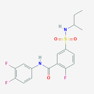 5-(butan-2-ylsulfamoyl)-N-(3,4-difluorophenyl)-2-fluorobenzamide